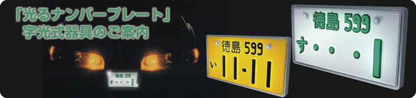 共立 LED メッキ 字光式 ナンバープレート　光るナンバー　日本製